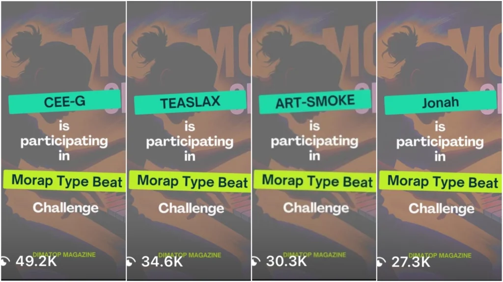 Some of the most viewed Reels on IG from the Morap Type Beat Challenge