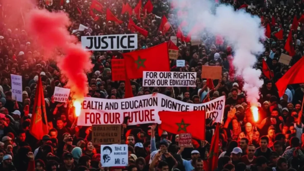 Image from the GenZ212 Protests in Morocco, Education and Health