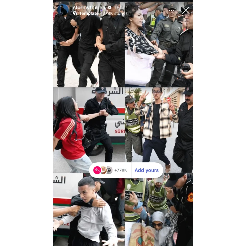 Moroccan rappers reaction to GenZ protests Stormy