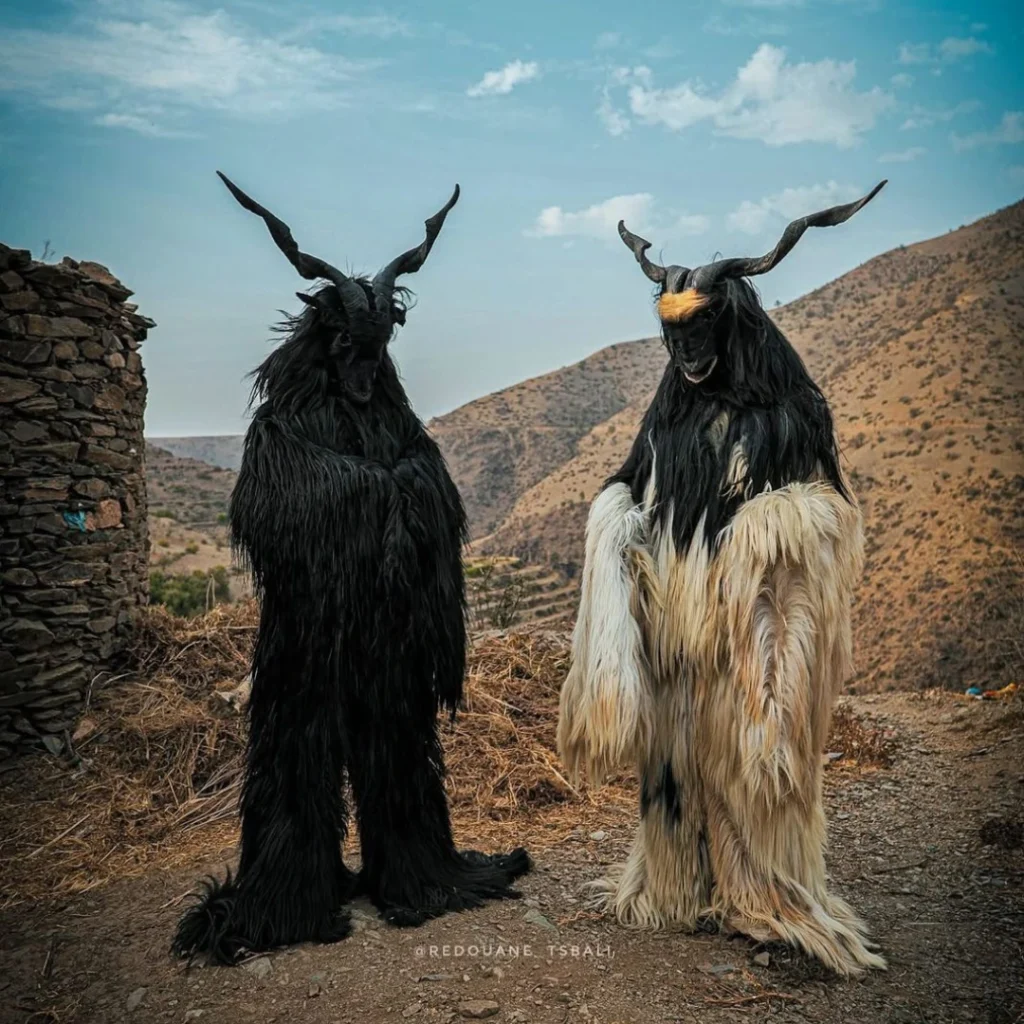 Still from Overman's Music Video Toqosi of two bujloud figures