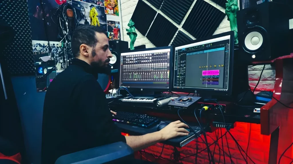 Khalid El Ghoual at his recording studio BR Prod aka Bertouch Records